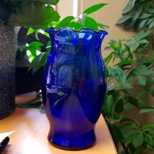 Vintage blue glass Vase